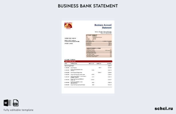 цифровая загрузка Aditya Birla Finance Ltd. выписка по банковскому счету предпри